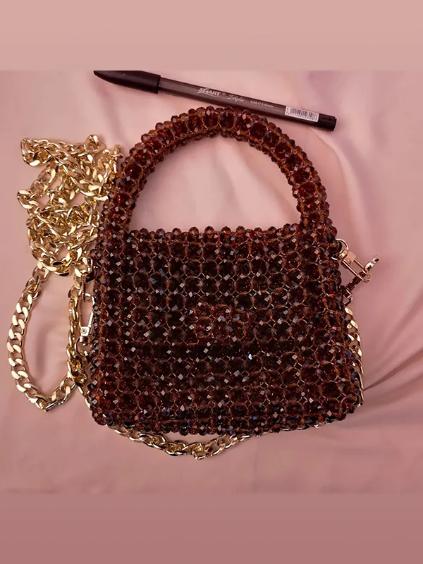 mini brown handbag