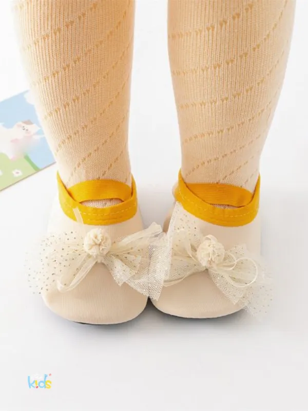 Flowers Tie Ballerina - Jaune