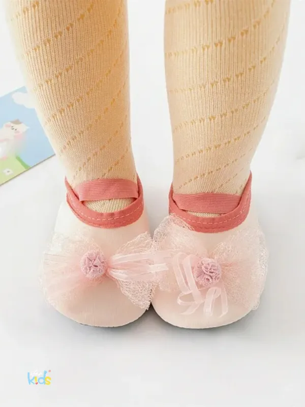 Flowers Tie Ballerina - Beige