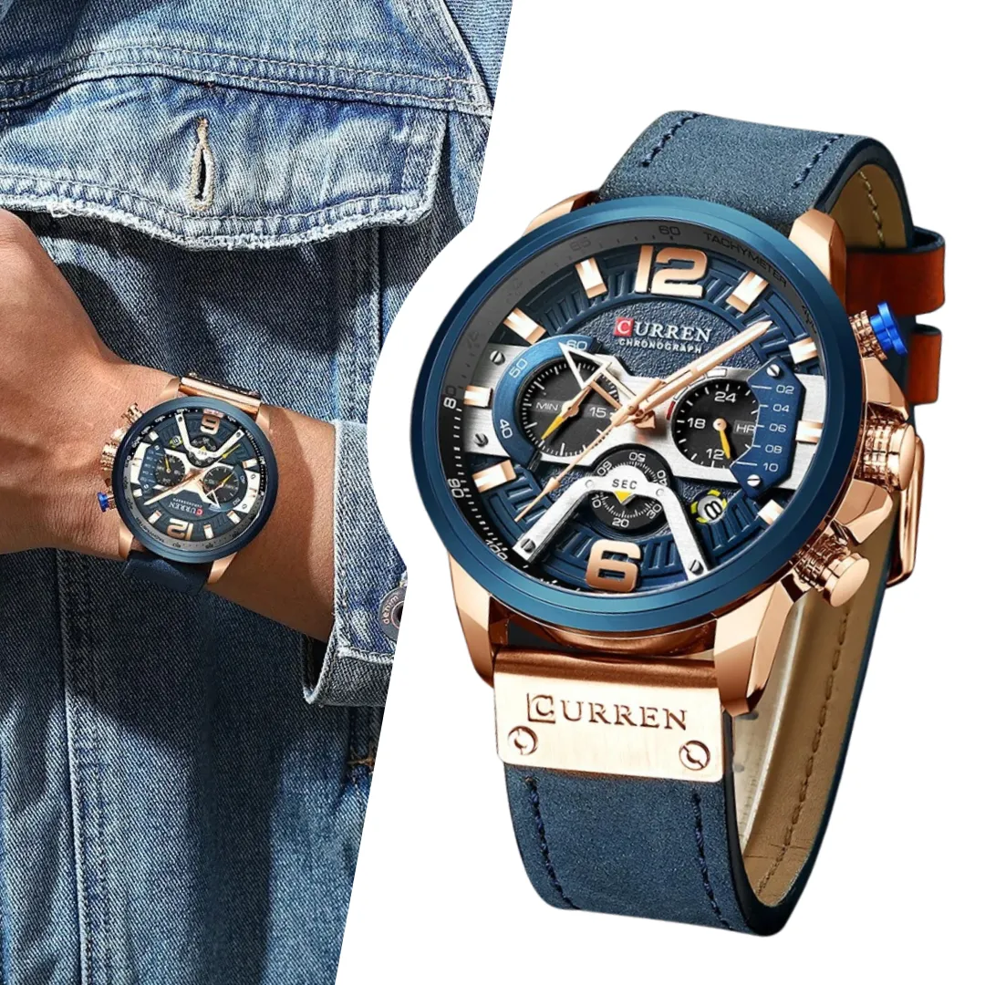 Montre En Cuir Véritable Pour Homme