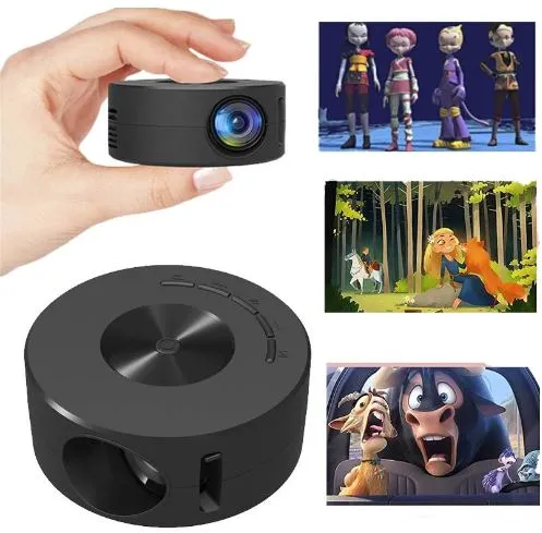 Mini projecteur LED portable et haut-parleur intégré