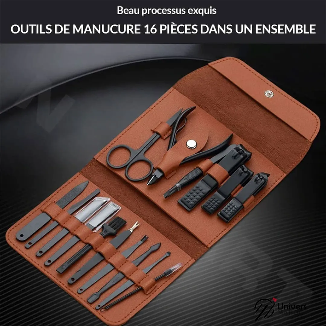 🔥PROMOTION 35% OFF - Kit D’accessoires De Manucure Professionnel 16x1 En Acier Inoxydable, Soin, Art, Cuticule, Ciseaux, Coupe-ongles.😎