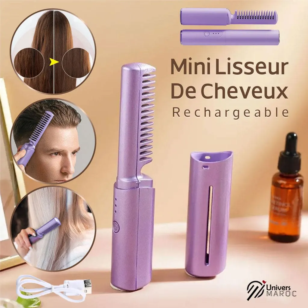 🔥PROMOTION 44% OFF - Brosse À Lisser Les Cheveux Sans Fil Rechargeable