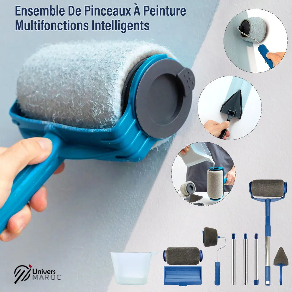 Ensemble de Rouleau de Peinture anti goutte Rechargeable avec Réservoir Et Manche Extensible