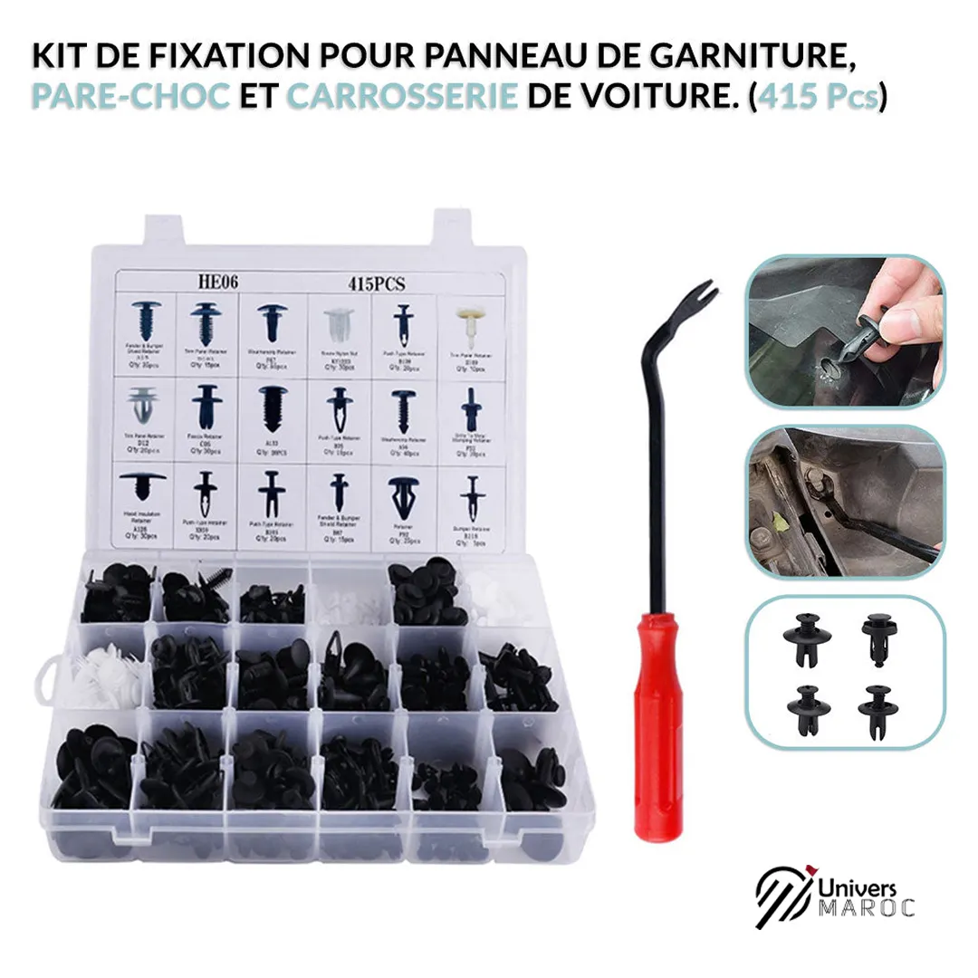 Kit De Fixation Pour Panneau De Garniture pare-choc Et Carrosserie De Voiture