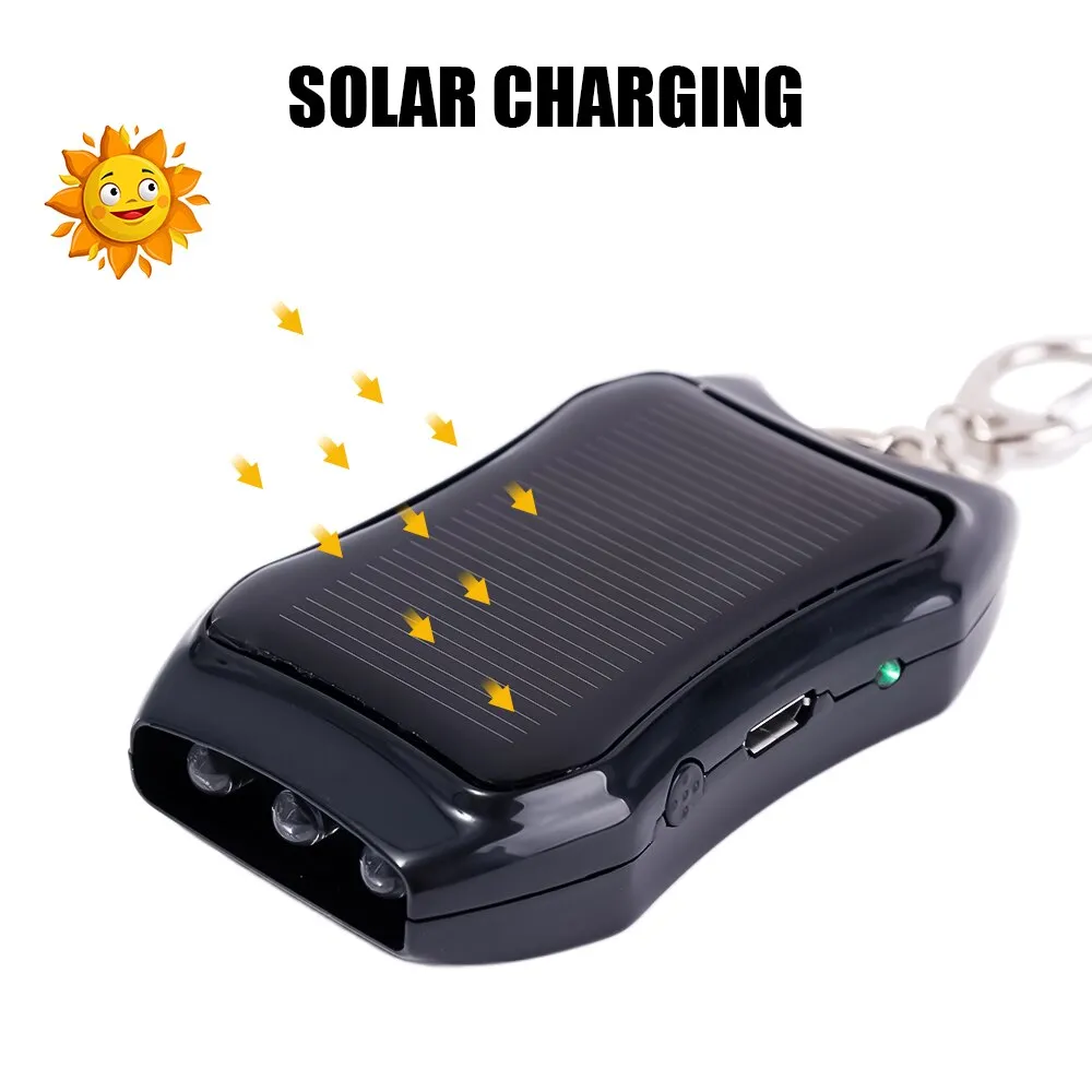 ☀️Outdoor Essentials⛺Porte-clés de banque d'énergie solaire