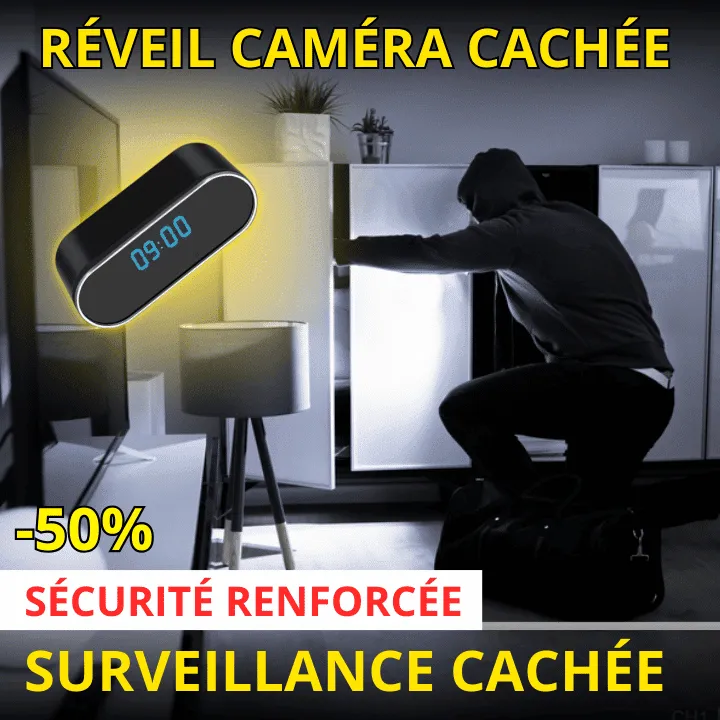 Réveil Caméra Cachée WIFI Full HD avec vision nocturne