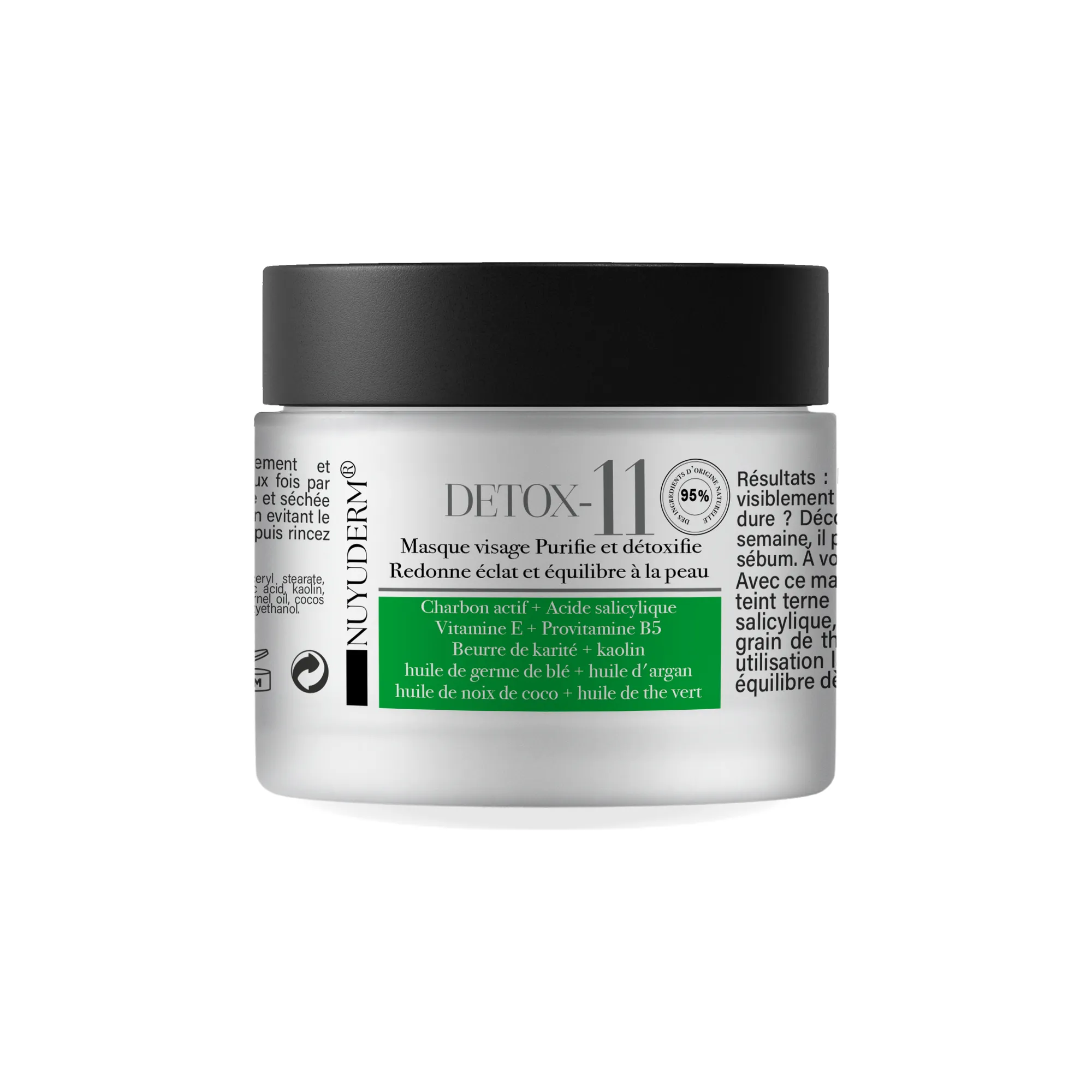 DETOX-11 Masque visage Purifiant The vert +Charbon actif