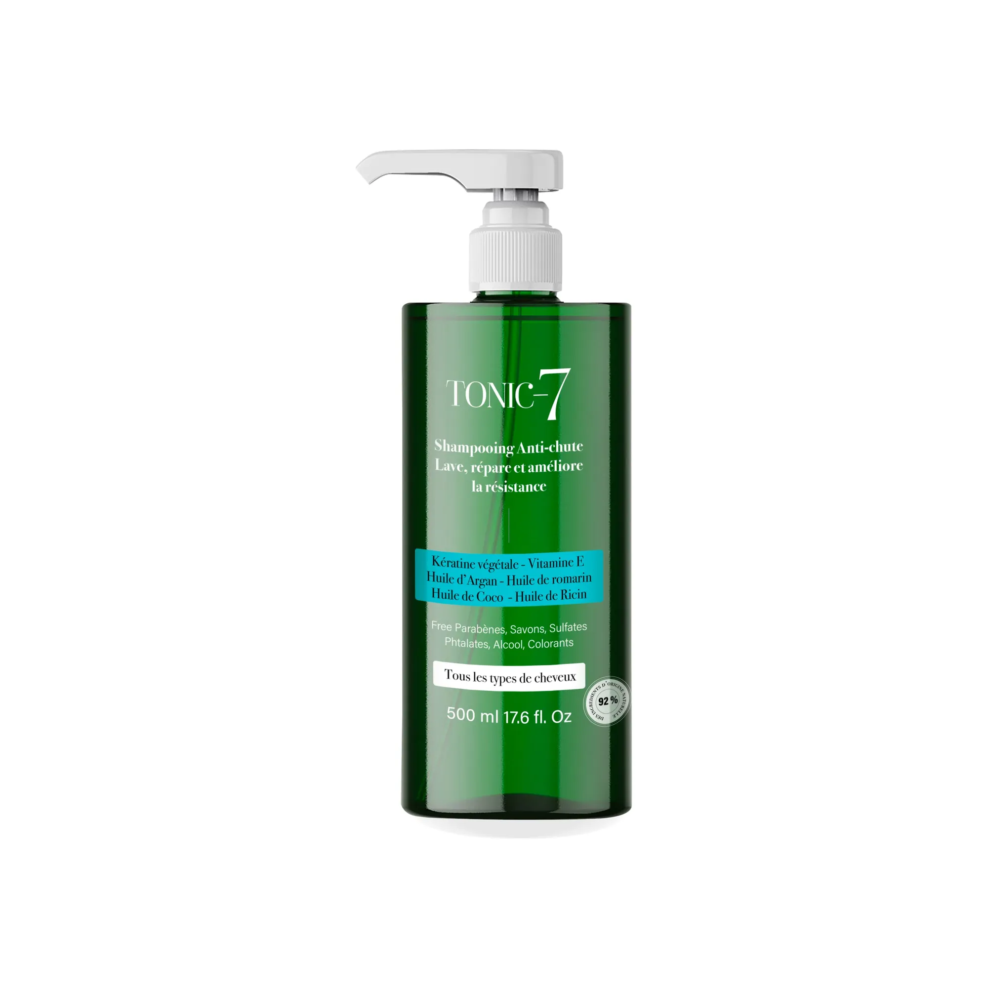 TONIC-7 Soin anti-chute Shampooing 0 % sulfates, parabènes et silicones