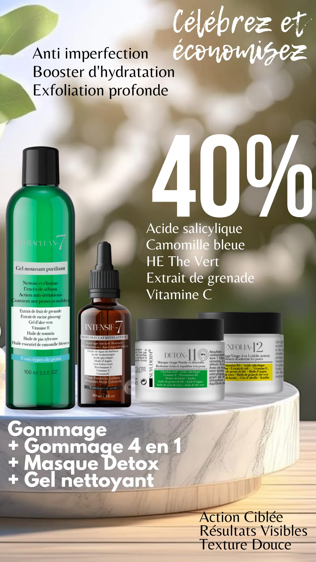 PACK MIROIR Masque + Gommage + Gel + Serum