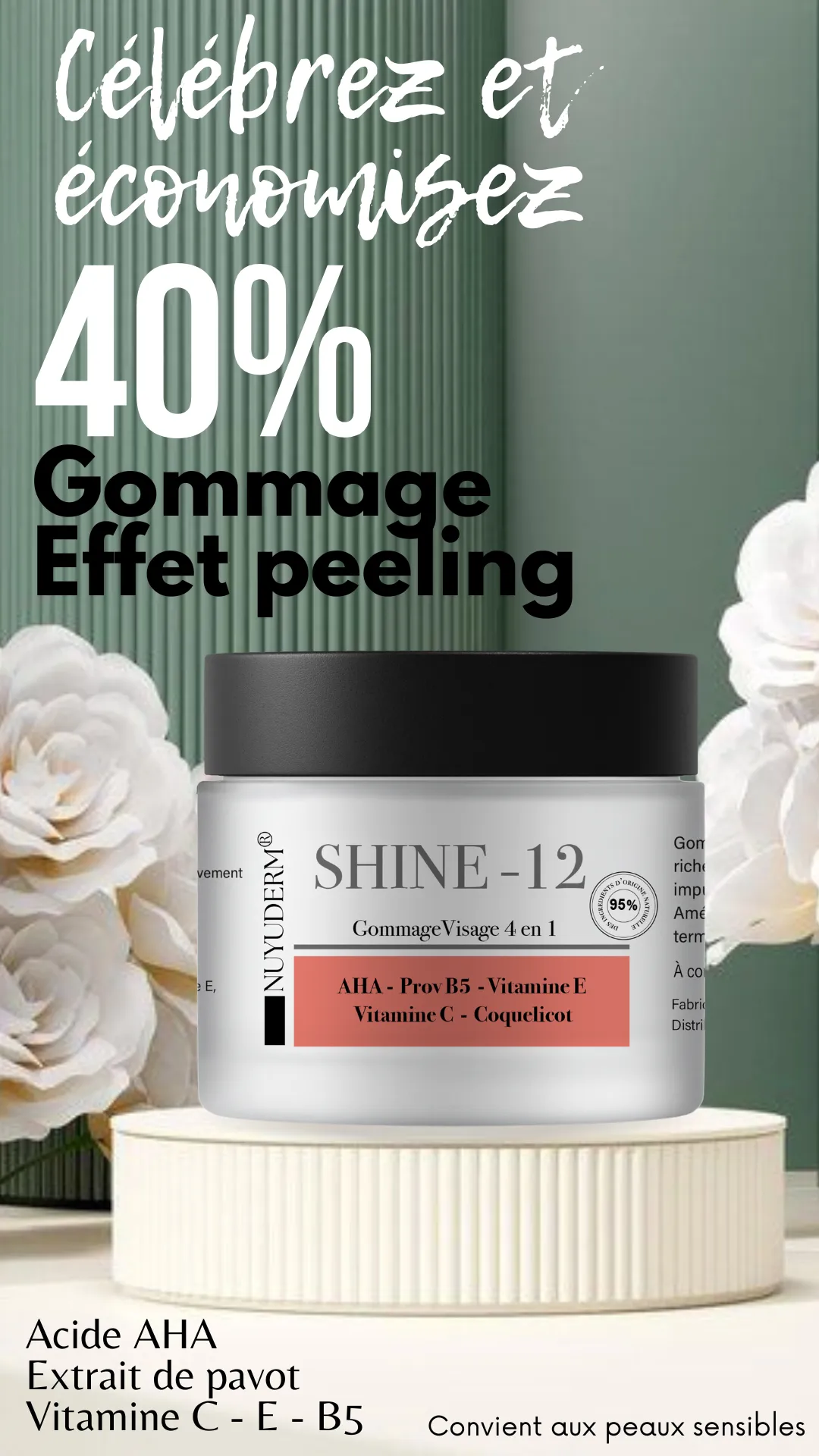 SHINE-12 Gommage visage effet PEELING