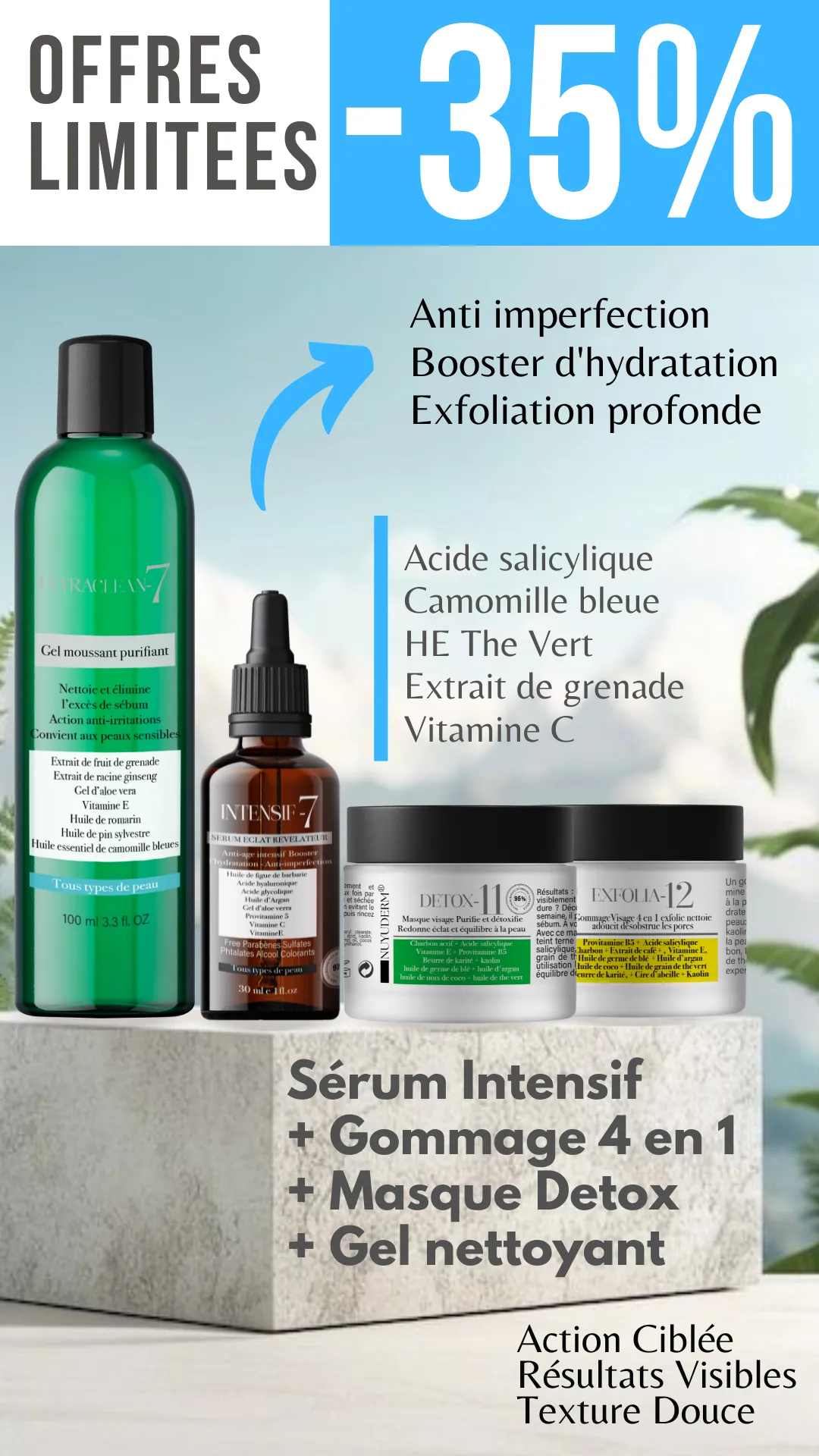 PACK ULTRA Nettoyez Exfoliez Purifiez Révélez