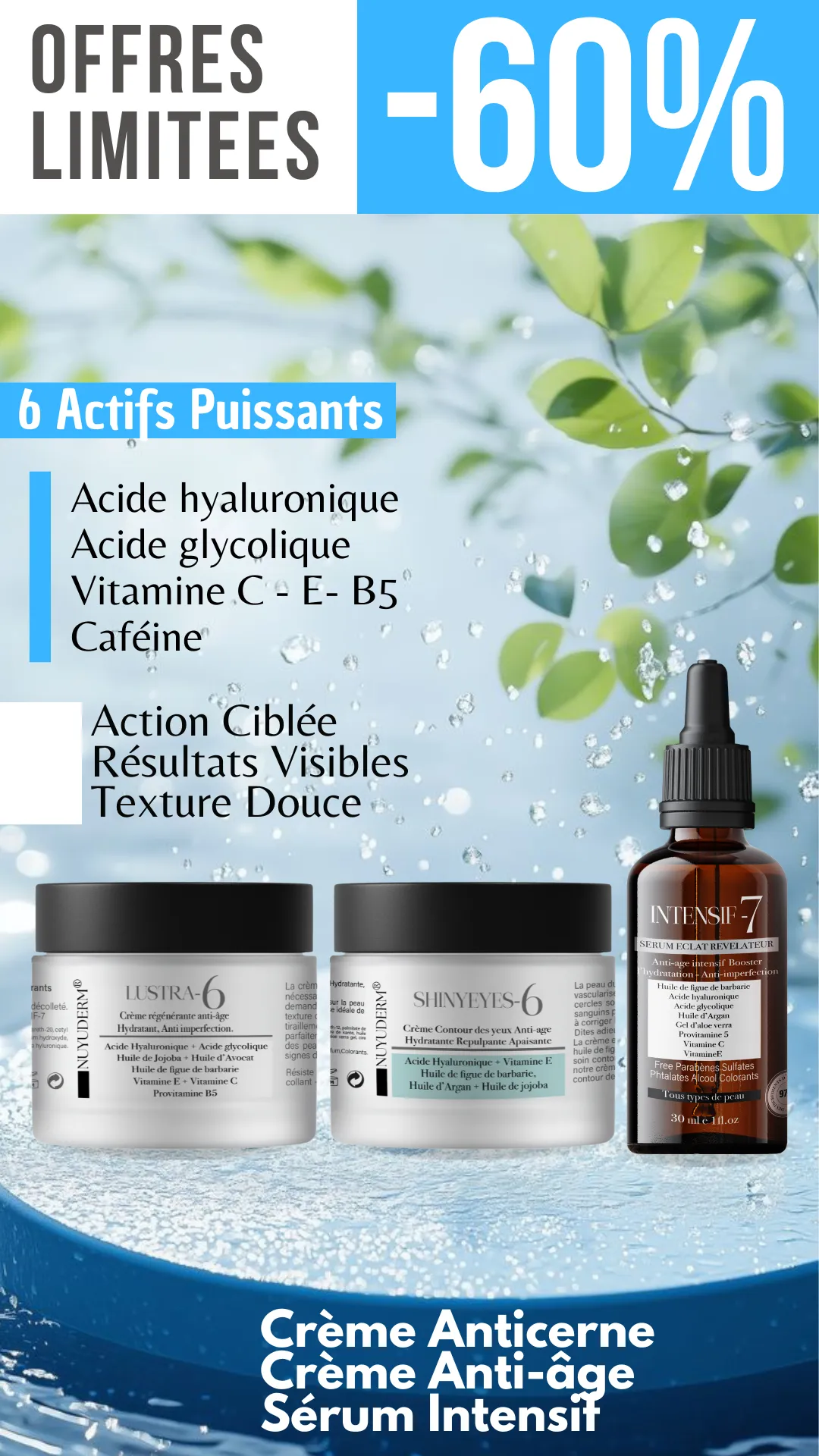 ACTIVIA SKIN creme anticerne + creme hydratante + serum intensif