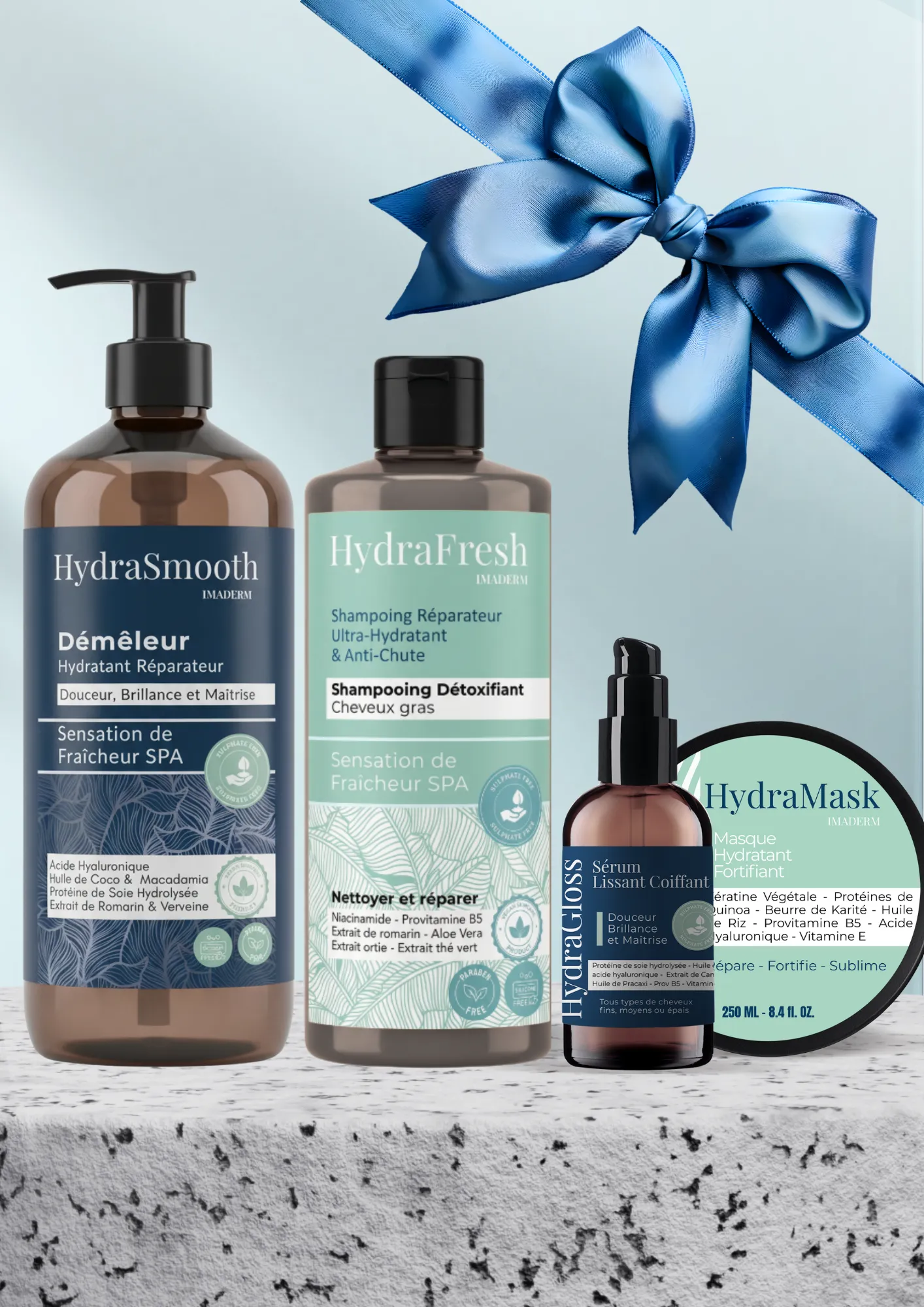 4 - PACK Expert - Cheveux gras - Shampoing + Masque+ Demeleur+ Serum