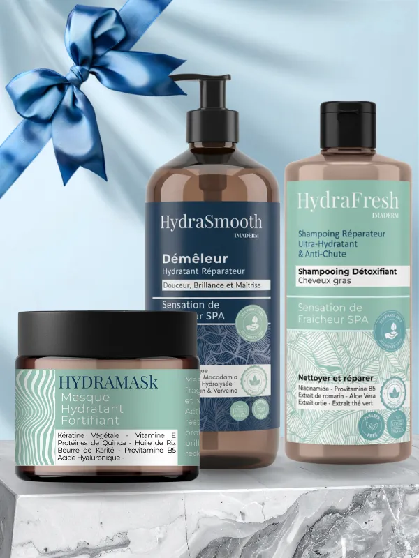 7- PACK Trio –  Cheveux gras - Shampoing + Demeleur + Masque