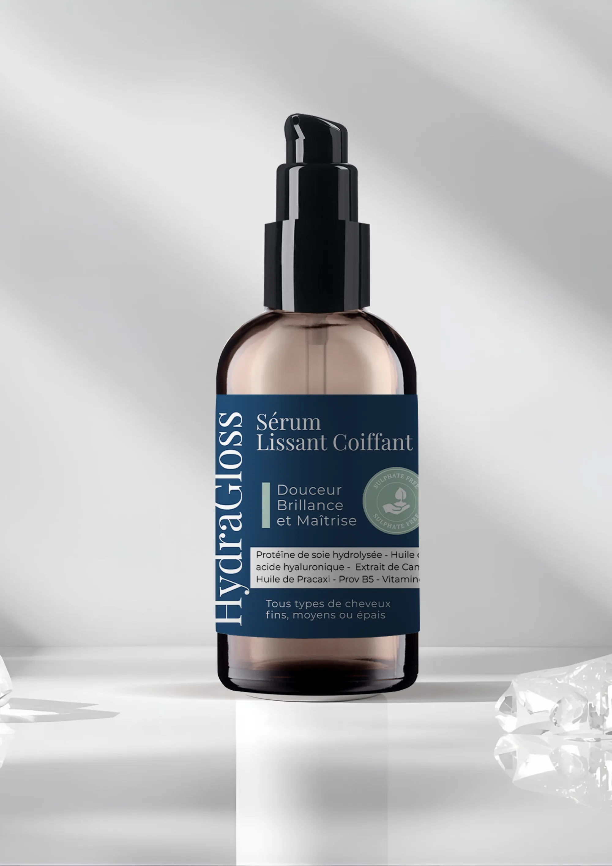 HydraGloss – Sérum Lissant Coiffant Après-Shampoing