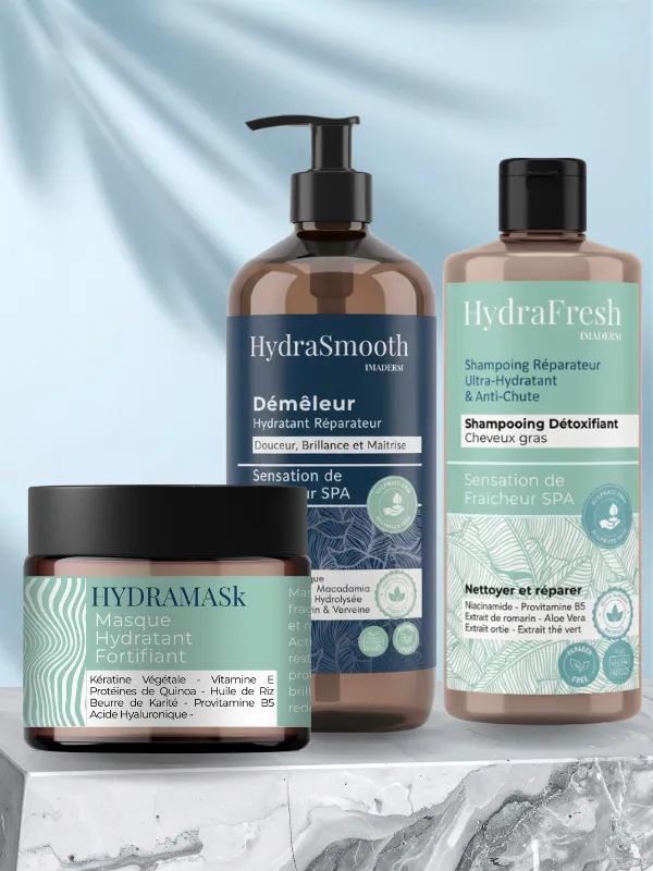 7- PACK Trio –  Cheveux gras - Shampoing + Demeleur + Masque