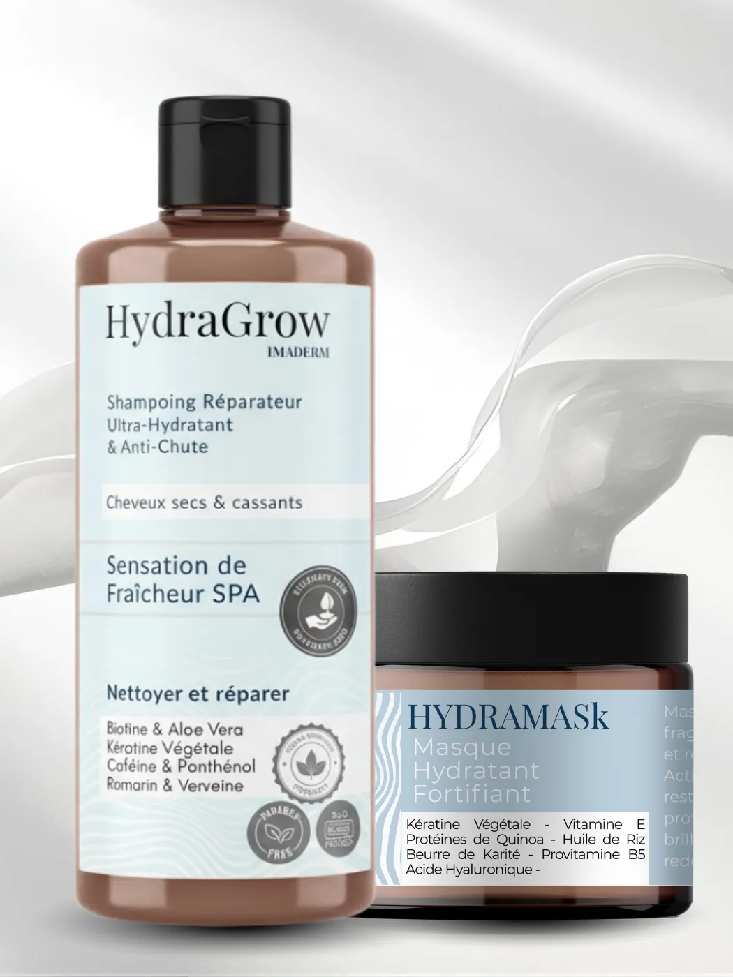 9 - PACK HYDRA –  Cheveux secs - Shampoing + Masque