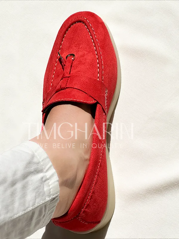 Mocassins rouge en Daim Femme