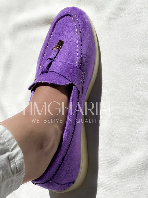 Mocassins Mauve en Daim Femme
