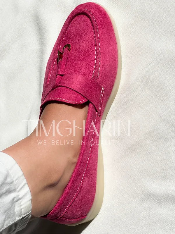 Mocassins Rose en Daim Femme