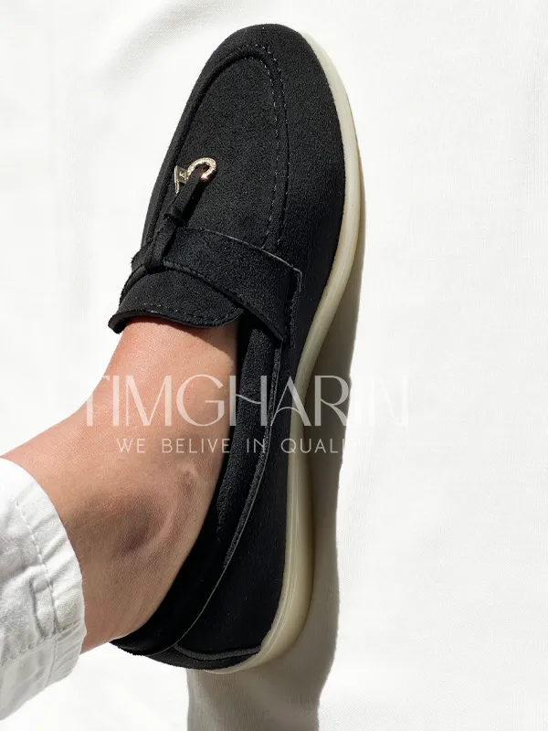 Mocassins Noir en Daim Femme