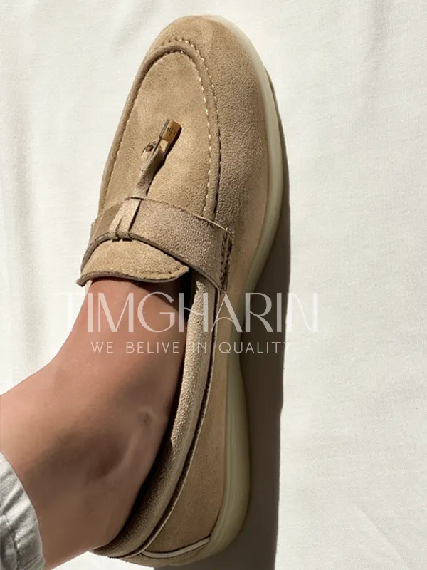 Mocassins Beige en Daim Femme