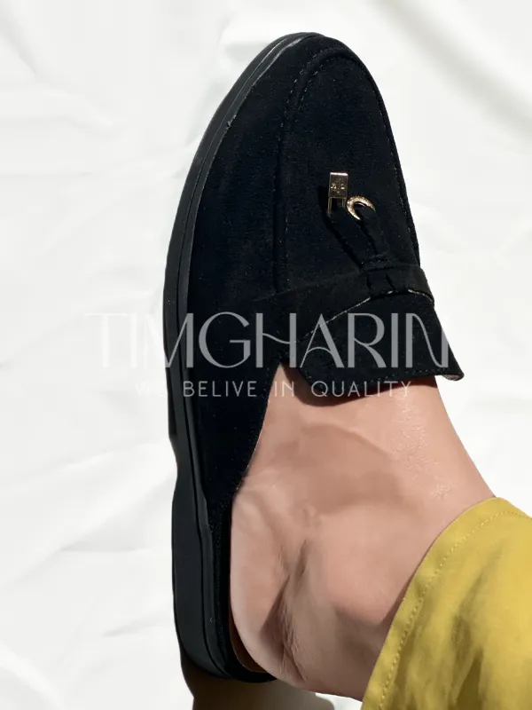 Babouche Loro Piana - Chic en noir