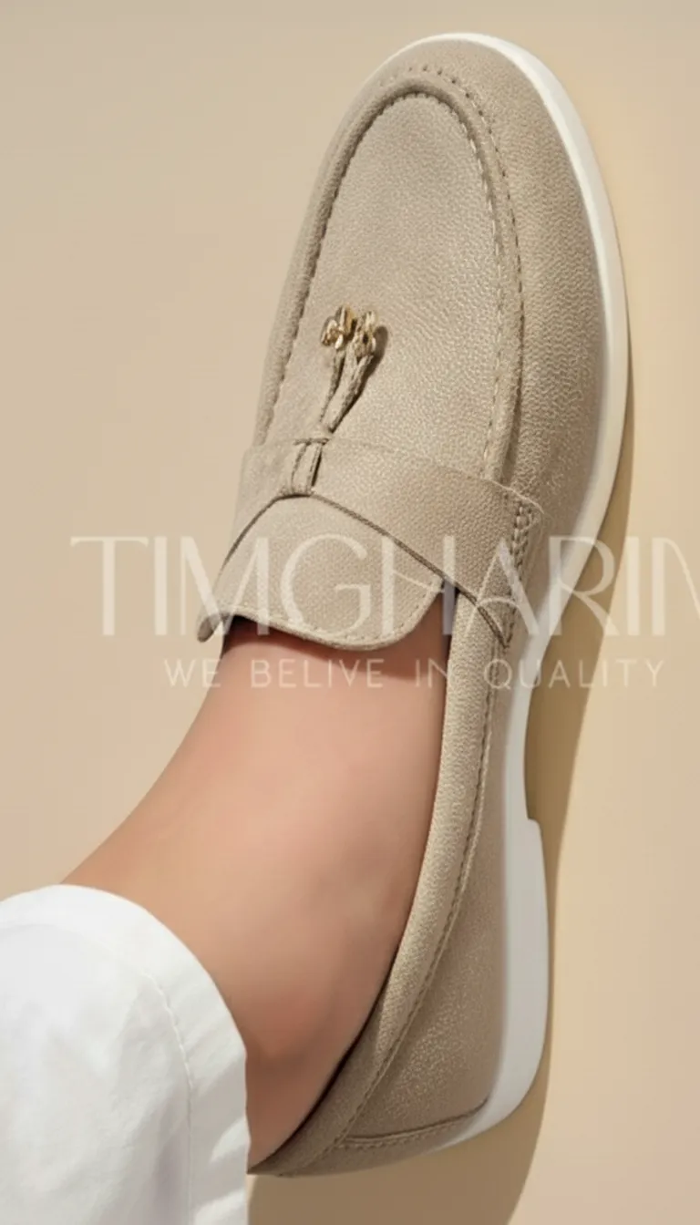 Mocassins Beige en Daim Femme