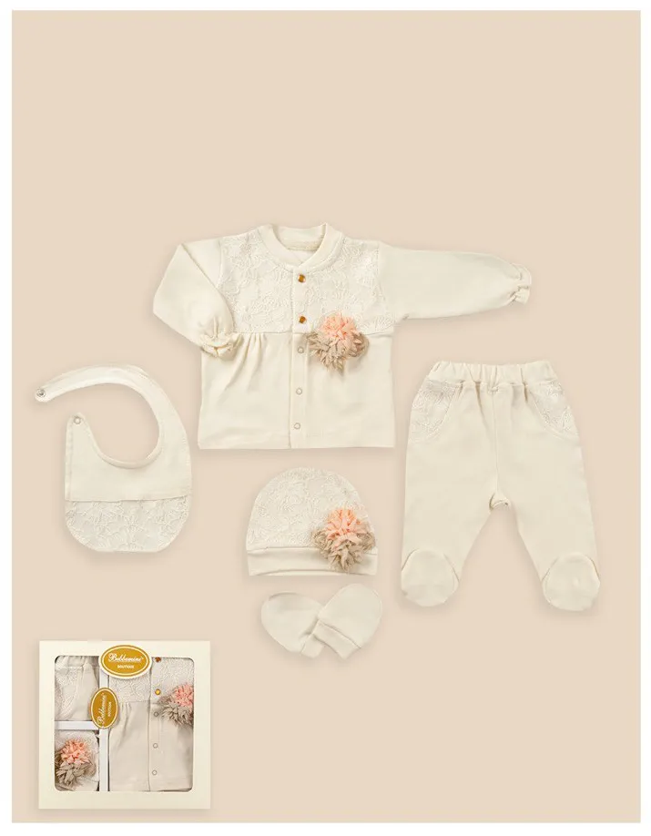 ENSEMBLE TENDRE 5 PIECES NAISSANCE-BAPTEME CODE - BM1785