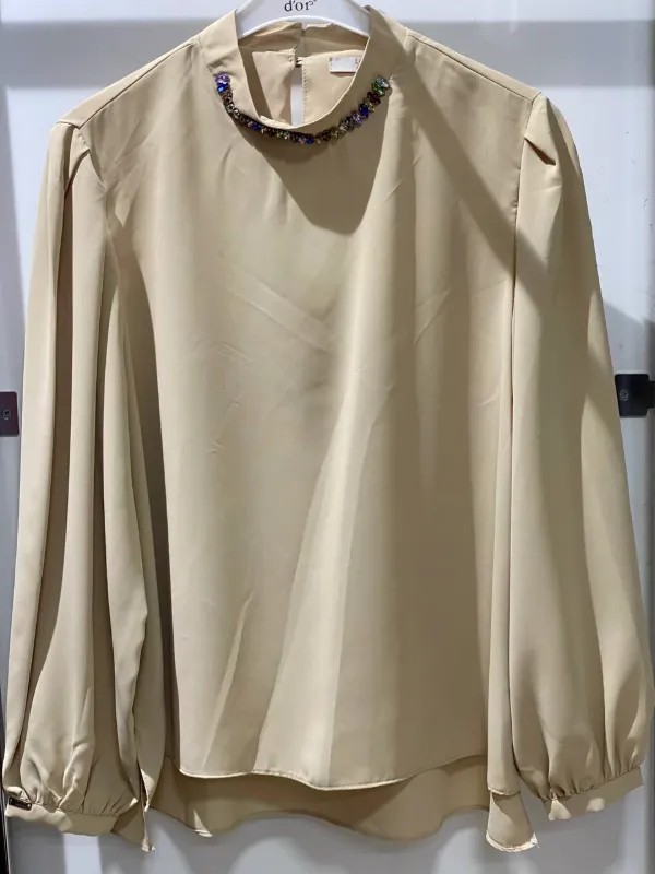 chemise beige 