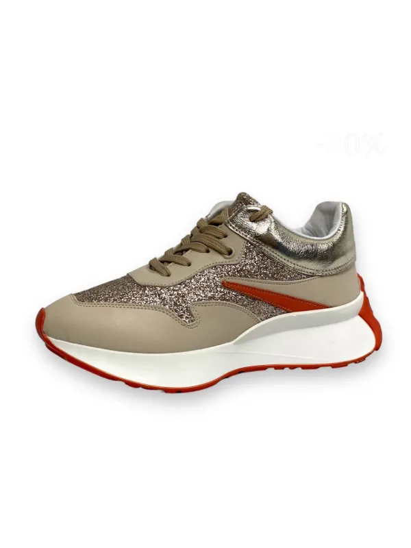  Chaussures beige orange