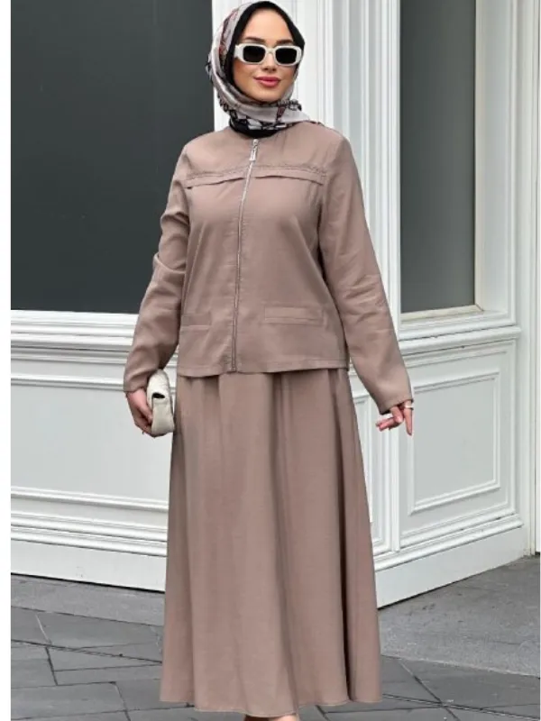 Ensemble Jupe Marron Chocolat 