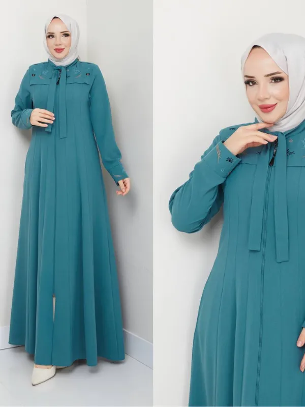 Abaya chic  bleu ciel 