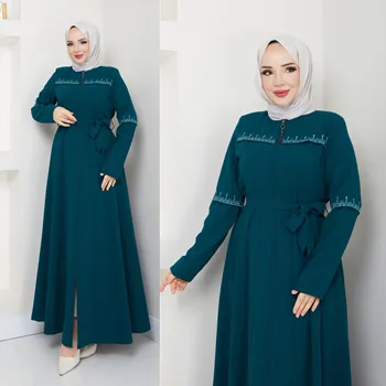 Abaya chic bleu petrol