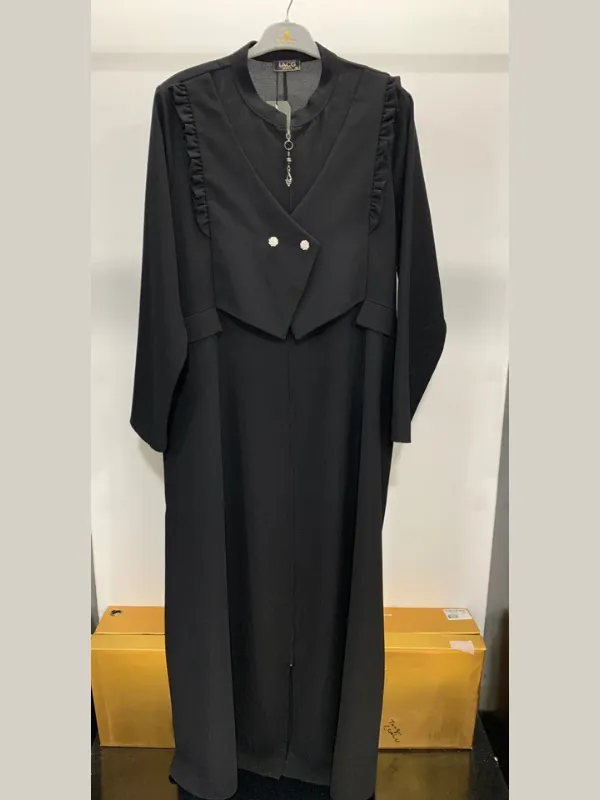 Abaya chic gilet noir