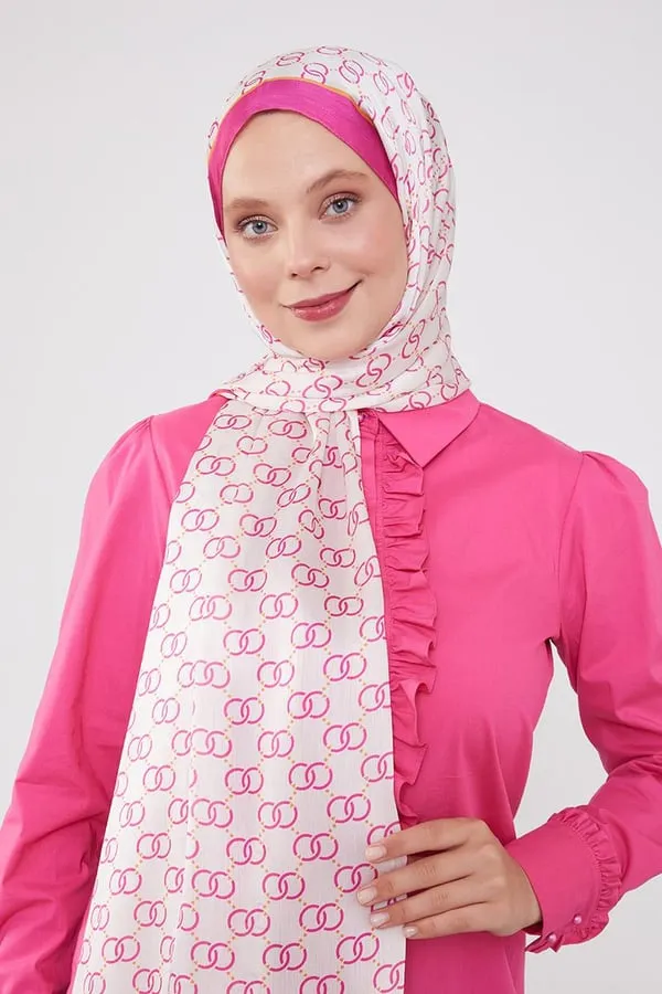 Châle de marque Fivescarf à motif cercle fuchsia