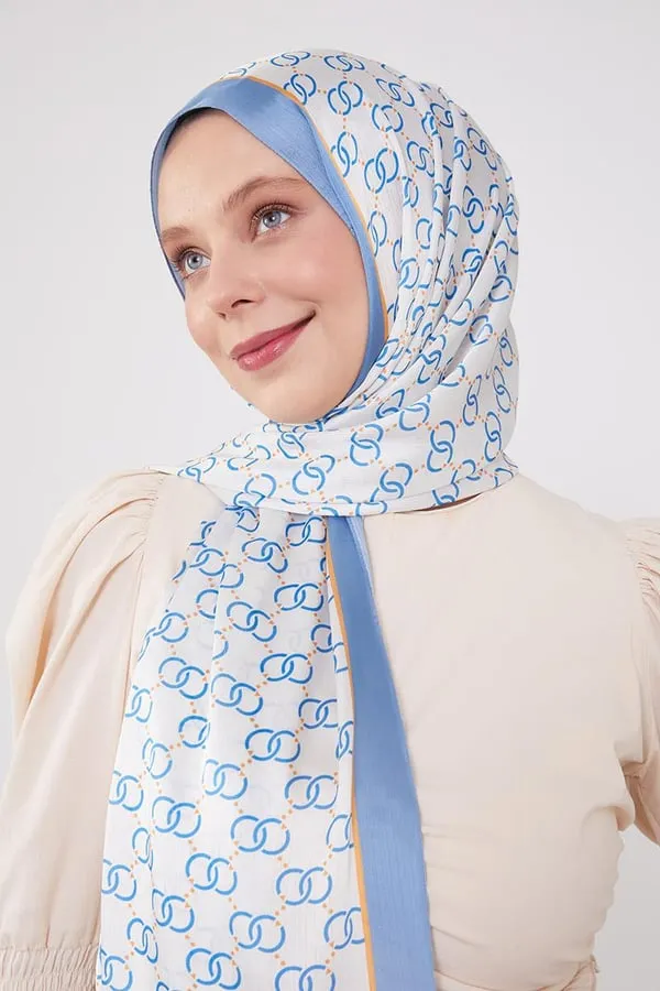 Châle de marque Fivescarf à motif cercle bleu