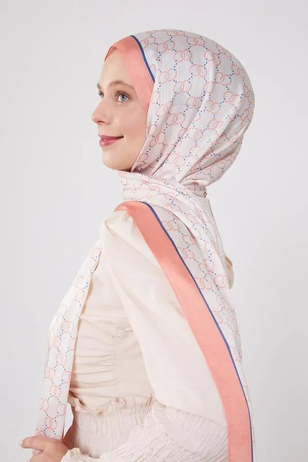 Châle de marque Fivescarf à motif d'anneaux saumon