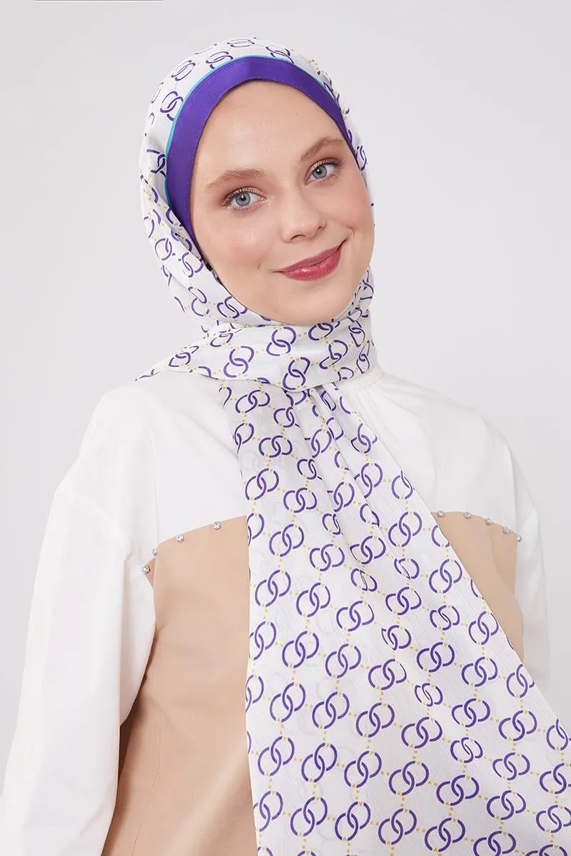 Châle de marque Fivescarf à motif de cercle violet