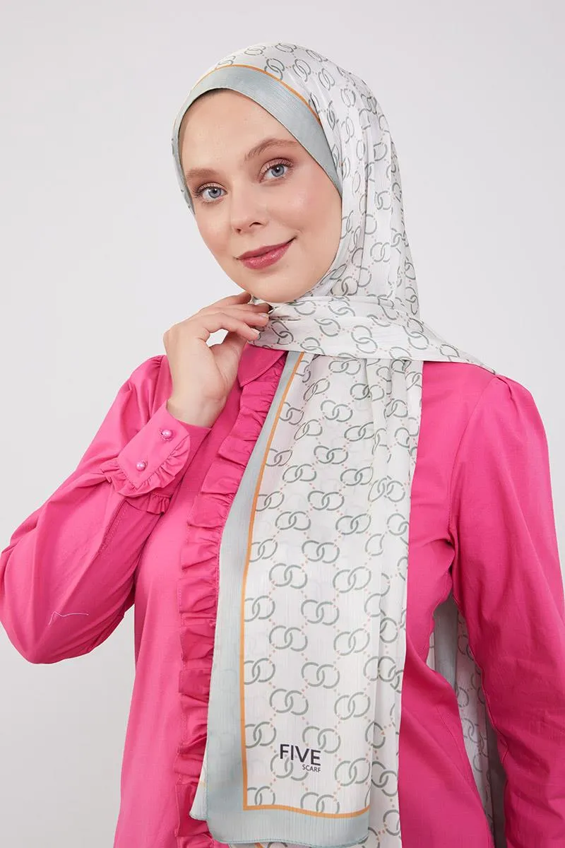 Châle de marque Fivescarf à motif cercle vert menthe