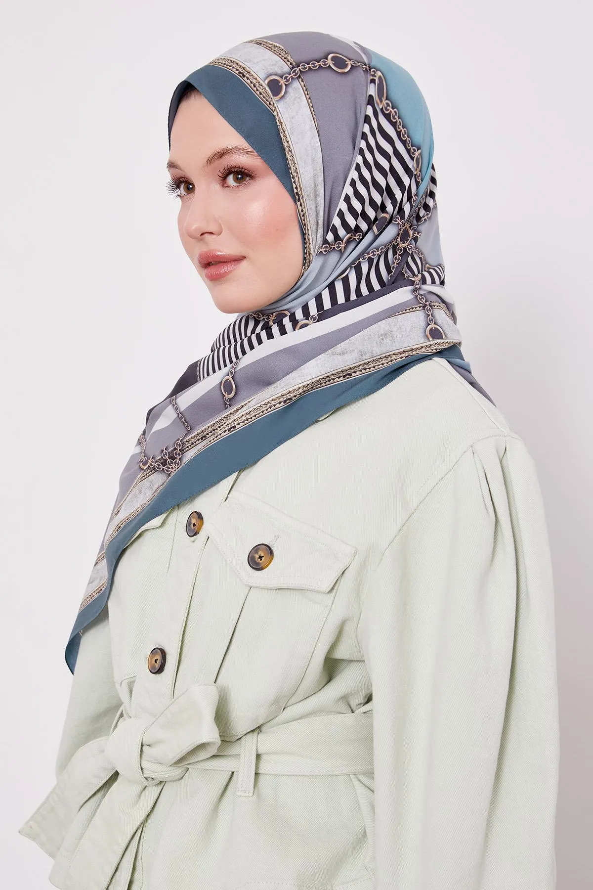 Motif de chaîne vert aqua Love