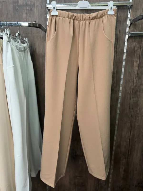Pantalon Large Beige Foncé