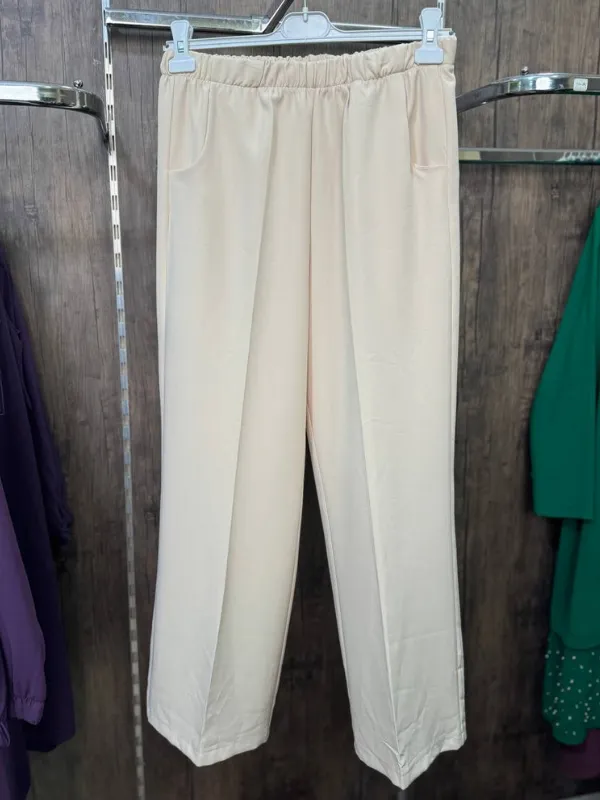 Pantalon Large Beige 