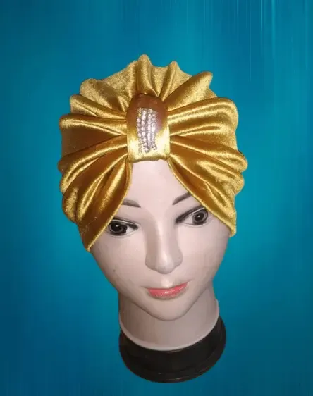 Turban Jaune Clouté