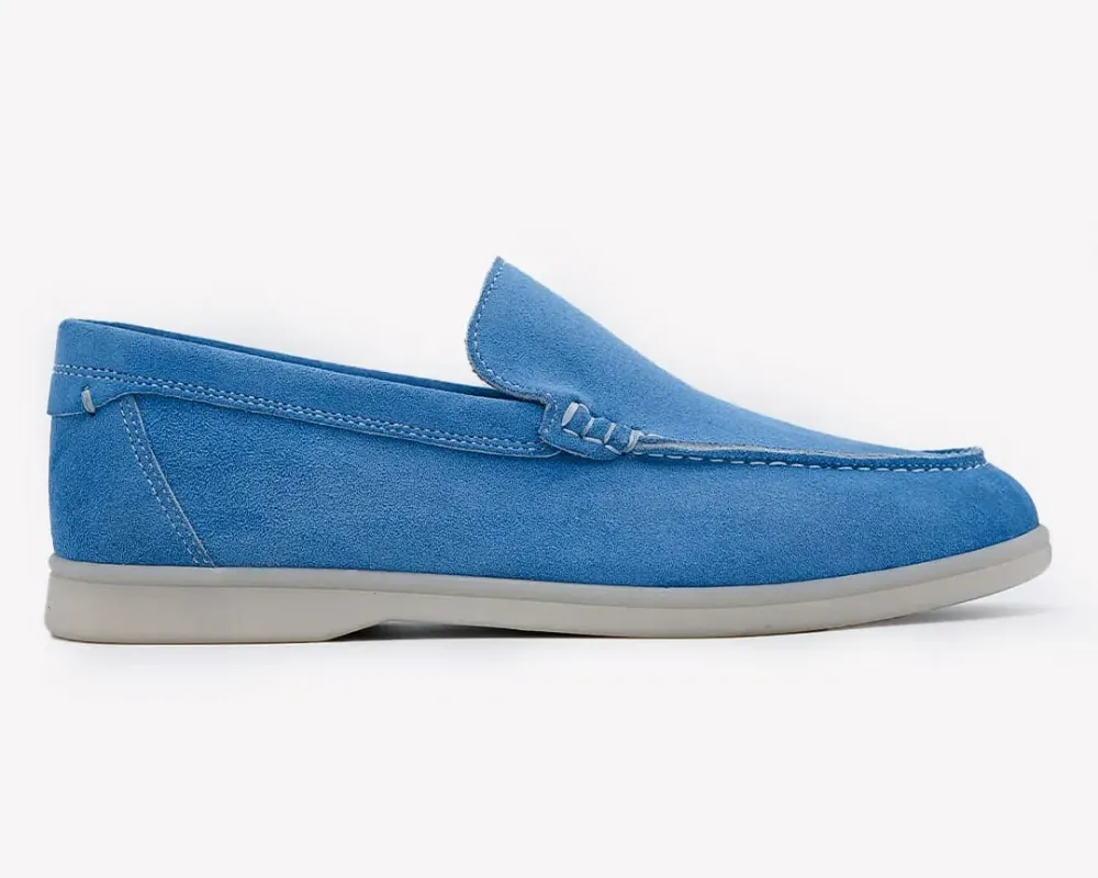 Mocassin en Daim Bleu Ciel 