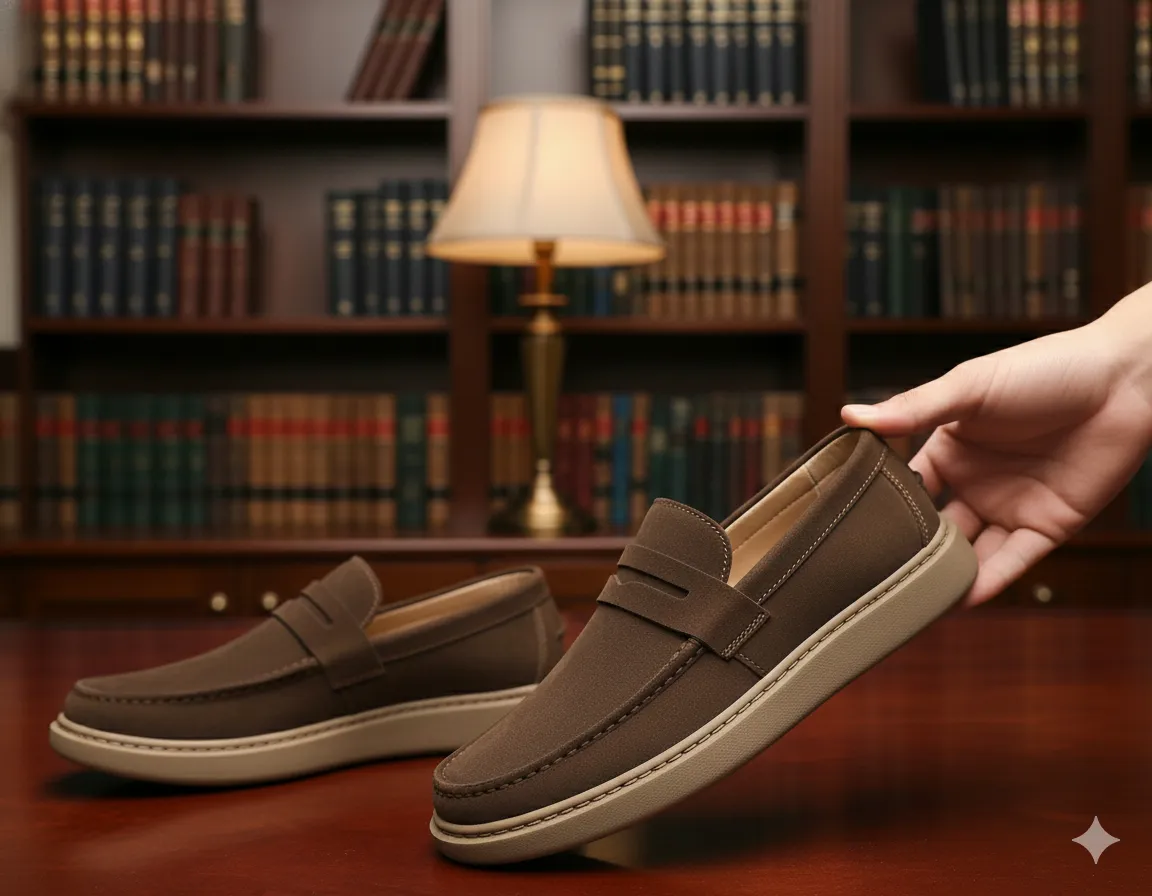 MOCASSINS DAIM MARRON