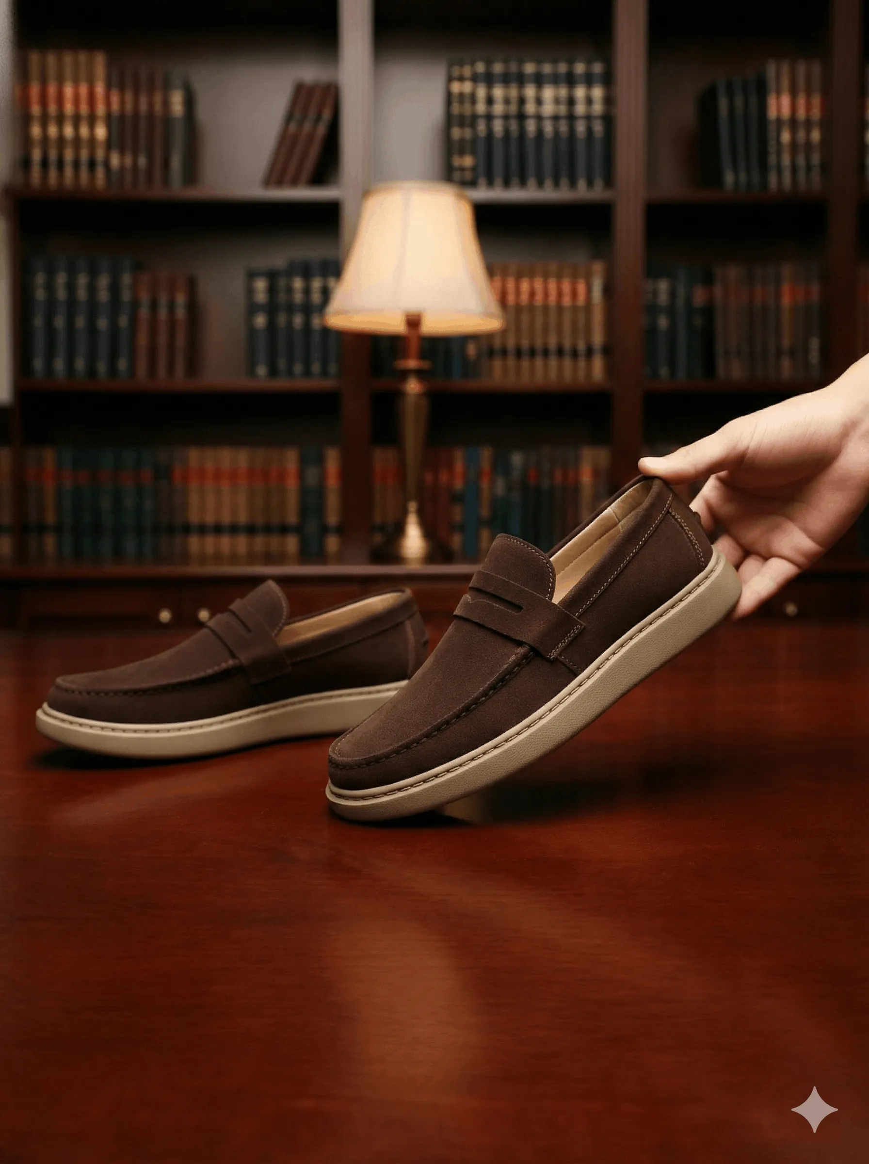 MOCASSINS DAIM MARRON-CHOCOLAT