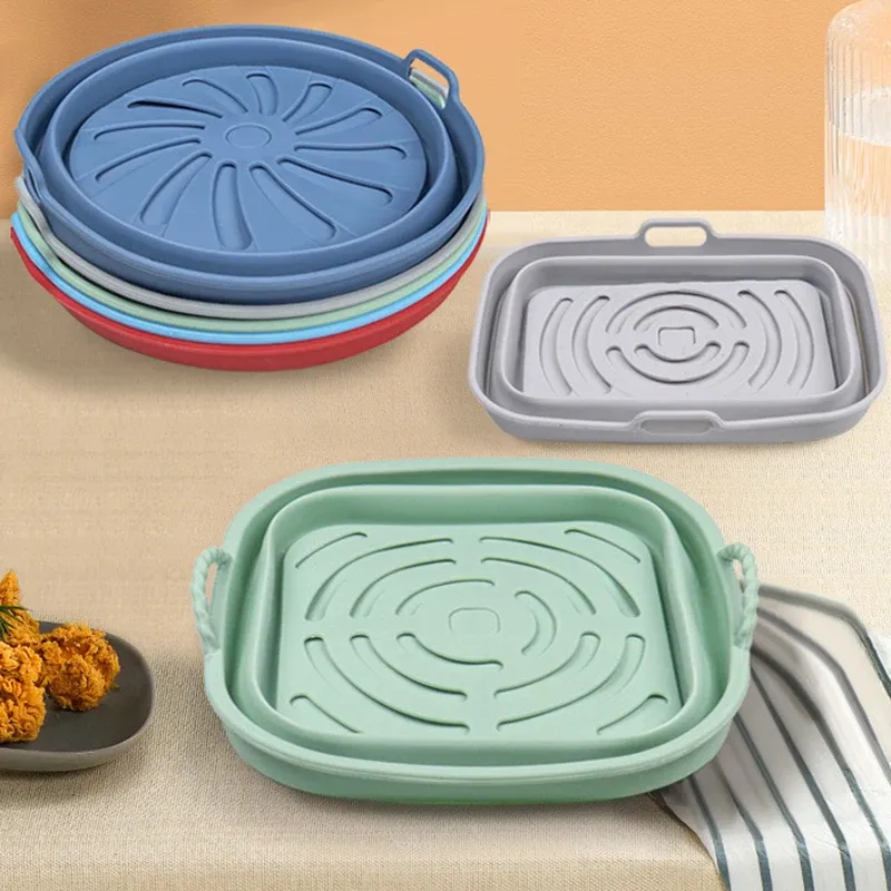 Escalier de cuisson pliable en silicone pour friteuse à air