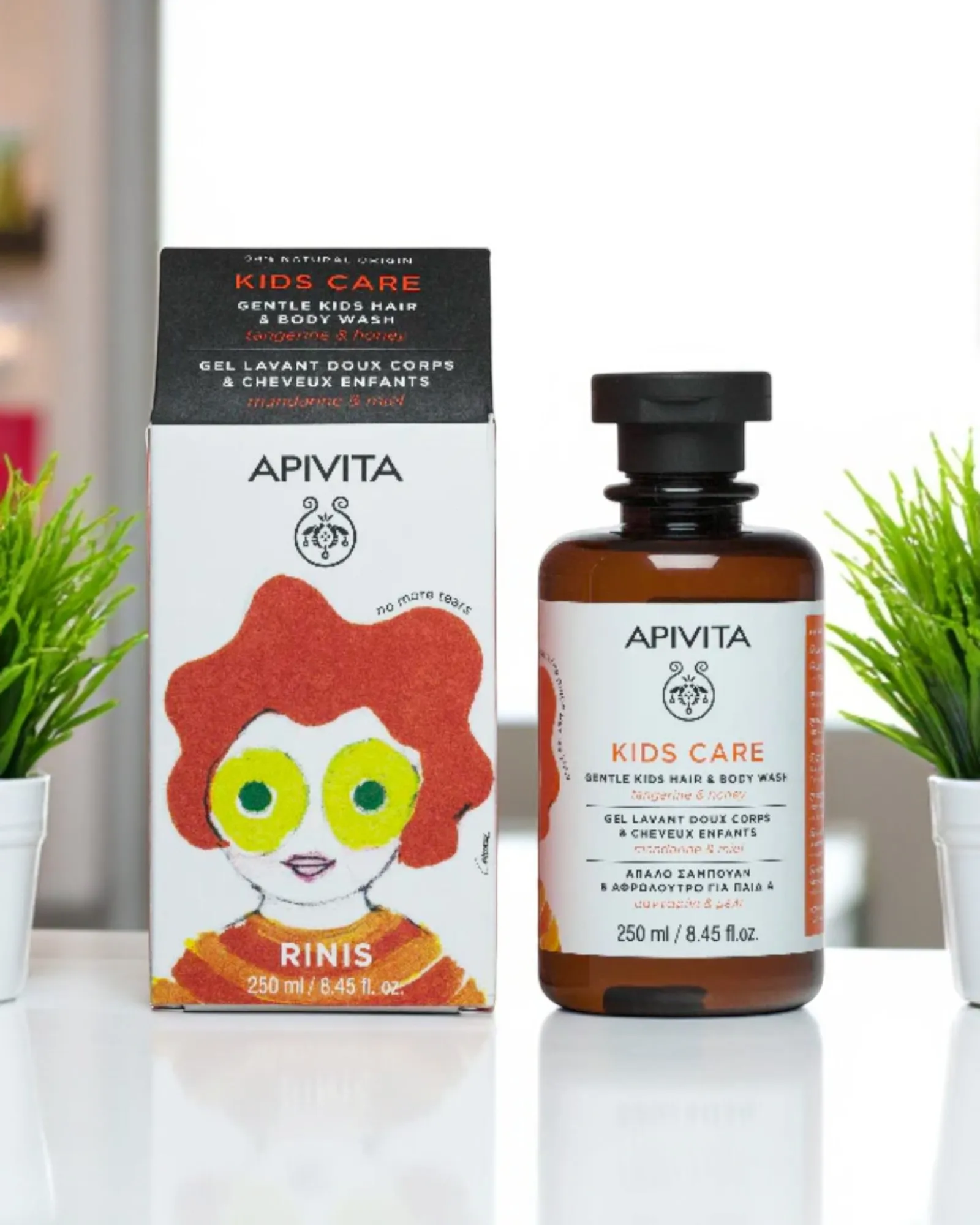 APIVITA GEL CHEVEUX & CORPS POUR ENFANTS MANDARINE & MIEL 250 ML